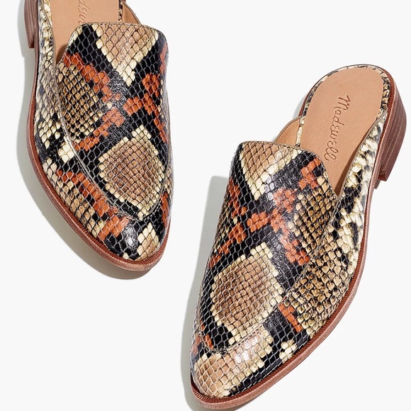 The Frances Loafer Mule in Snake Embossed Leather - Picture 1 of 7